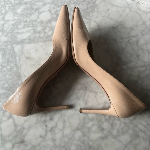 Prada Saffiano Leather Nude Heels - Picture 8 of 11